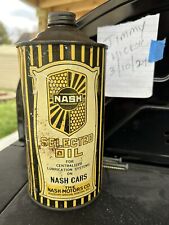 Vintage Nash Motor Oil Can Cone Top Nash Car Gas Oil Advertising Empty Mancave picture