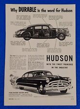 1951 HUDSON AUTOMOTIVE - HORNET PACEMAKER SUPER-SIX COMMODORE ORIGINAL PRINT AD picture