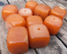 Cube Bakelite Amber Islamic 10 Beads Handmade 216,6gr 1930's Antique Germany Old picture