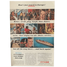 Vintage 1962 Cunard Vacation Island Ad Advertisment picture