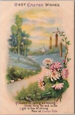 c1910s Wolf EASTER Postcard Church View / Wildflowers - Un-Signed Clapsaddle picture