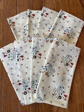 Vintage Floral Cloth Napkins. Set Of 8. picture
