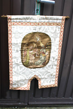 Antique church banner silk flag catholic picture
