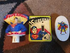 Vintage Superman Brush 1975 Light Switch Cover 1976 And Night Light 2000 Rare picture