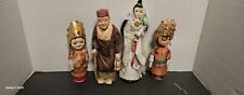 Two Vintage Asian Dolls With Gold Headdress And Two Rare Asian Pieces. All Are picture