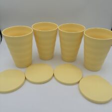 Tupperware Impressions 16 oz (500ml) Tumbler Cups Set of 4 - Lids NO HOLES NEW picture