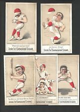 H804-4 Capadura Cigar Complete Set of 5 Baseball Themed Trade Cards picture