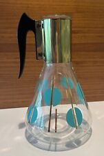 Fred Press Carafe Coffee Mid-Century Modern Vintage MCM  Turquoise Gold picture