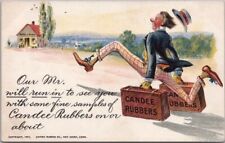 Vintage 1910s Shoe Advertising Postcard CANDEE RUBBERS Salesman's Card / Unused picture
