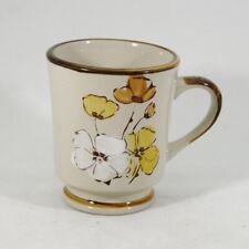 Vintage Sunnycraft Stoneware Mug Korea 21102 Hand Decorated Fall Flowers picture