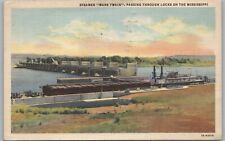 Steamer Mark Twain Passing through locks on the Mississippi River 1948 picture