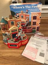 Enesco firehouse “Where’s the Fire” collectible illuminated action music box picture