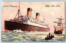 Artist Signed Postcard R M L Homeric White Star Line Steamer Ship c1910's picture