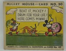 Vintage Rare 1935 Mickey Mouse R89 Gum Card #50 Beat It, Mickey picture
