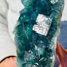 1350g Rare Transparent Green Cube Fluorite Mineral Crystal Specimen Healing picture