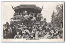 c1920's Flower Pickers Men Women In Front Of Locomotive Colorado CO Postcard picture