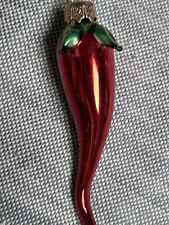 Vintage Hand Blown Glass Red Hot Chili Pepper Ornament.  Buy 1 Or Buy 5. picture