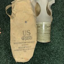 WW2 US Non-combatant M1A2-1-1 Adult Medium Gas Mask With Bag  picture
