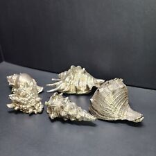 Vintage Metal Conch Sea Shells Cast Aluminum Display Decorative - Set Of 5 picture
