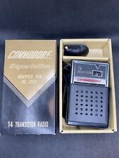 Vintage Commodore Superlative 14 Transistor Radio With Leather Case In Orig Box picture
