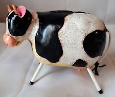 Metal Art Of Whimsical Holstein Cow Bank picture