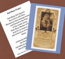 Hail Mary Prayer Card Holy Card Catholic French Madonna Jesus Antique Image picture