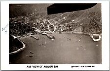 Avalon Bay In Air View Santa Catalina Island California RPPC Real Photo Postcard picture