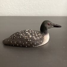 Vintage Mini Loon Decoy with Glass Eyes Dated 1989 Signed by Artist picture