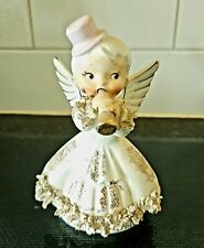 VTG ARTMARK January Angel w/ Pink  Hat New Years Party Horn. Spaghetti Trim. picture