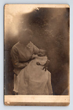 AZO RPPC Postcard Real Photo Mother & Baby Girl Genevieve Adaline Margaret 3mos picture