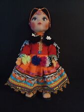 VTG Old Peruvian Doll Girl Colorful Cusco Andean Traditional Clothing 13