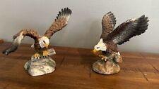 Set Lot Of 2 American Bald Eagle Statue Figurines Wings Spread 4