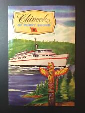 Vintage 1940s Chinook Of Puget Sound Booklet Rare Ship Victoria BC Canada  picture
