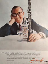 1958 Holiday Original Art Ad Advertisement BENNY GOODMAN for SMIRNOFF Vodka picture