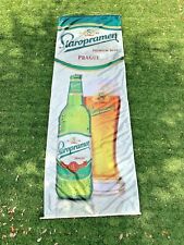 Authentic Staropramen Prague Beer Bottle Sign Bar Flag Banner w Dowels ~9’ Tall picture