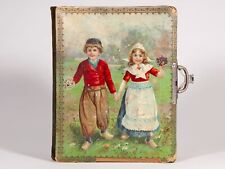 Antique Vintage Victorian Photo Album - Young Dutch Children Holding Hands picture