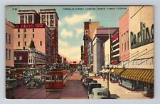 Tampa FL-Florida, Franklin Street Looking North, Vintage c1947 Postcard picture