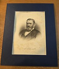 Ulysses S. Grant - Authentic 1889 Steel Engraving w/Signature - Matted picture