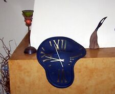 Vtg Dali style Italian shelf Melting clock 1990s Roman numerals artificial stone picture
