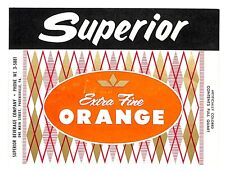 Superior Extra Fine Orange Paper Soda Label Phoenixville, PA c1950's-60's picture