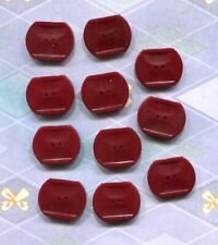 Set of 10 Vintage Maroon Casein Plastic Buttons--Item# 834 picture