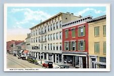 1916 New City Hotel Frederick Maryland White Border Postcard Unposted Curt Teich picture