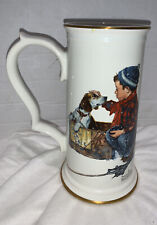 NORMAN ROCKWELL COLLECTORS STEIN COA GORHAM PRIDE OF PARENTHOOD BOY DOG CUP MUG picture