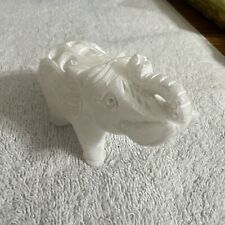 Hand Carved Soapstone Mother Elephant Carrying Baby Inside Sculpture picture
