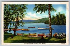 Canoeing on Rangeley Lakes. Maine Postcard picture