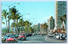 Honolulu Hawaii Postcard Kalakaua Avenue Street View New Modern Luxury Hotels picture