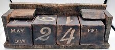 Hand Made Rustic Perpetual Calender Distressed Blocks With Month Day Date picture