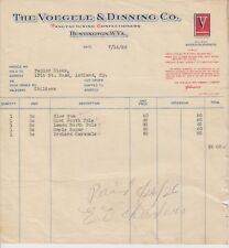HUNTINGTON WEST VIRGINIA 1926 Voegele & Dining Confectioners Billhead Receipt picture