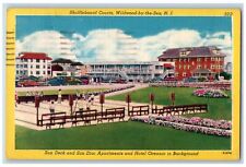 Wildwood New Jersey NJ Postcard Shuffleboard Courts Sun Deck Sun Dial Apts. 1955 picture