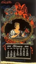 Rare Vintage Coke Coca-Cola Cloth Tassle 1899 Calendar, Stunning Americana picture